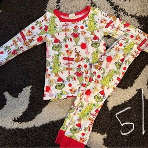 Kids Grinch Pajamas - Red and White